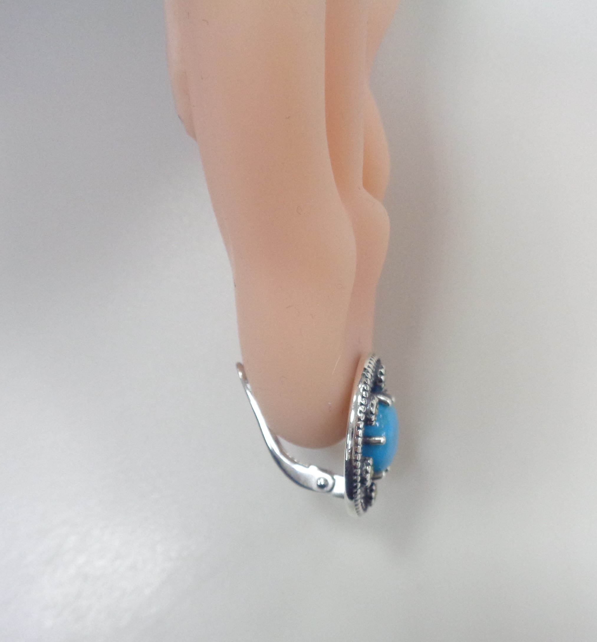 Серебряные серьги с бирюзой